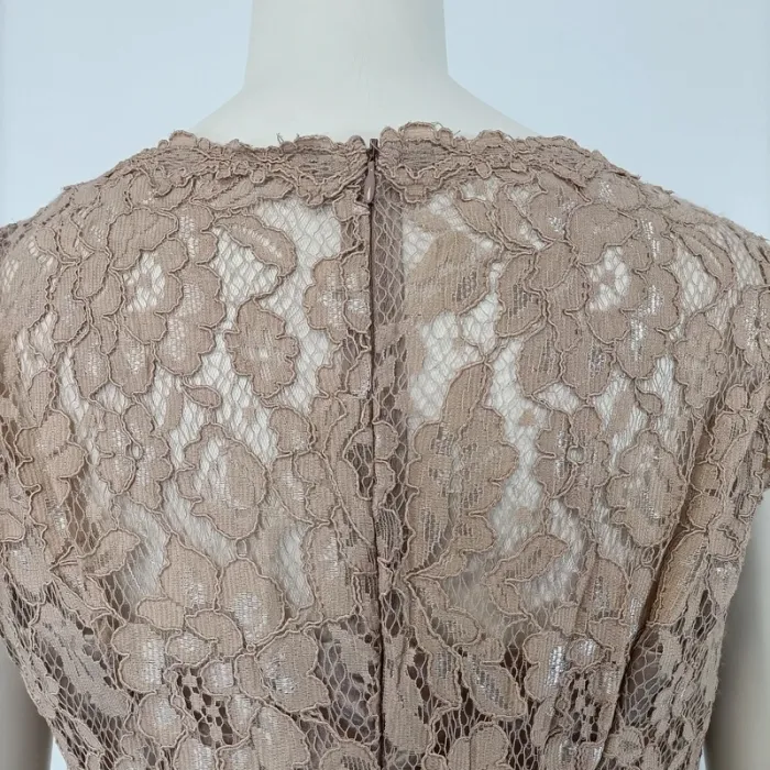 Robe de soirée semi transparente, motifs floraux, beige, été, cérémonie A058 - photo numéro 6