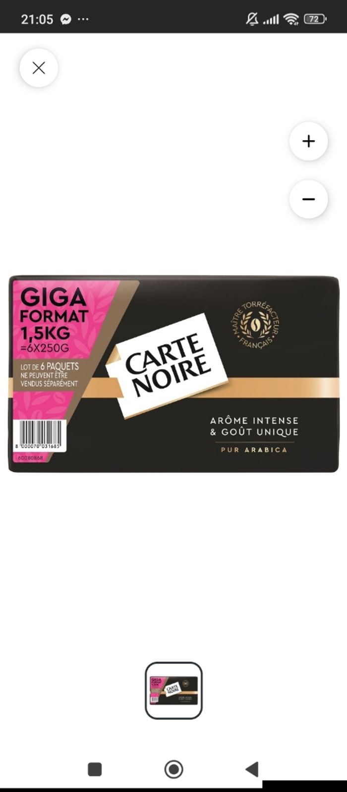 Lot de 3 kgs de café moulu carte noire à 35€ - photo numéro 2
