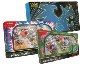 Pack Collector : UPC Méga-Dracaufeu X ex, Méga-Lucario-ex & Méga-Florizarre-ex