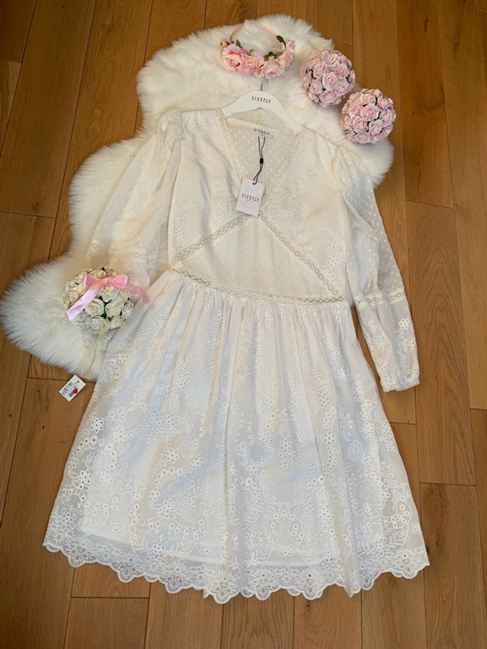 😍 Tres belle robe d'été Roma Ecru signé Claudie Pierlot | taille 36 | prix boutique 265€ 😍