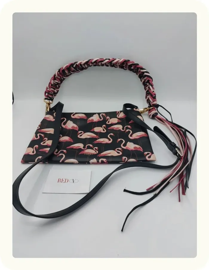 Pochette à main avec bandouliere motifs flamant Red Valentino