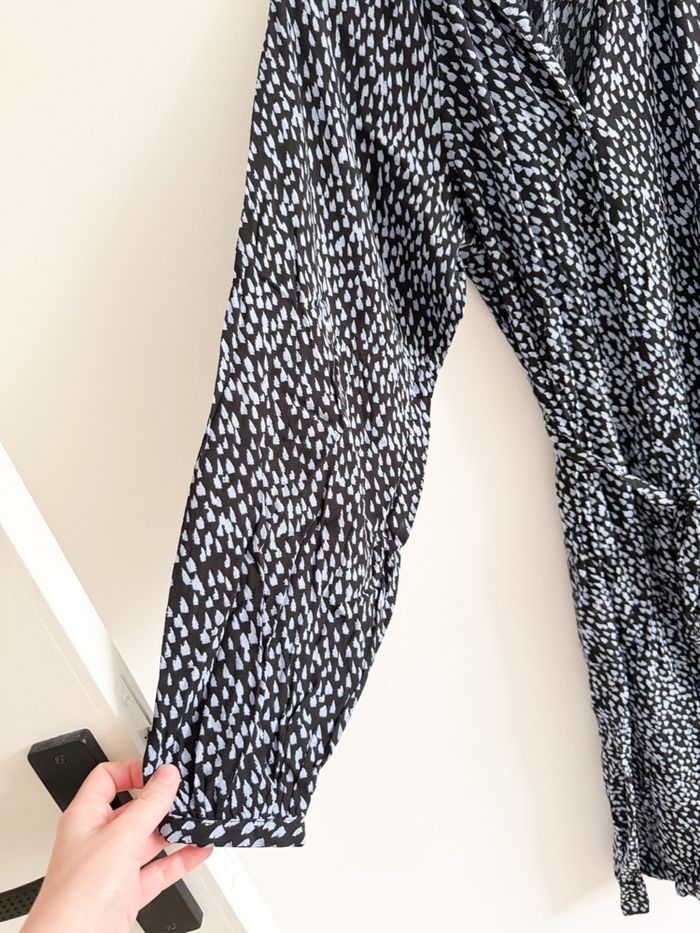 Robe longue manches 3/4 avec ceinture noir bleu vero moda taille 34 XS - photo numéro 5