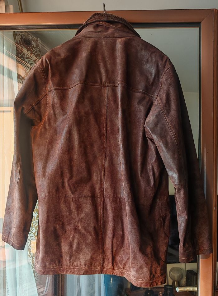 Manteau cuir marron - Taille 48 - photo numéro 2