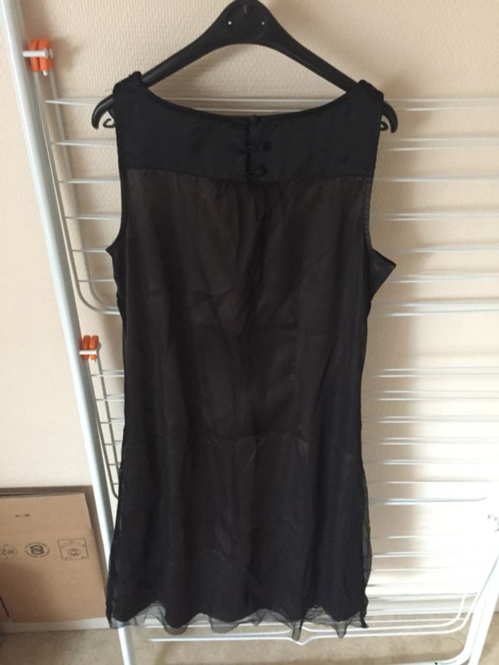 Robe noire et marron clair cache cache - photo numéro 3