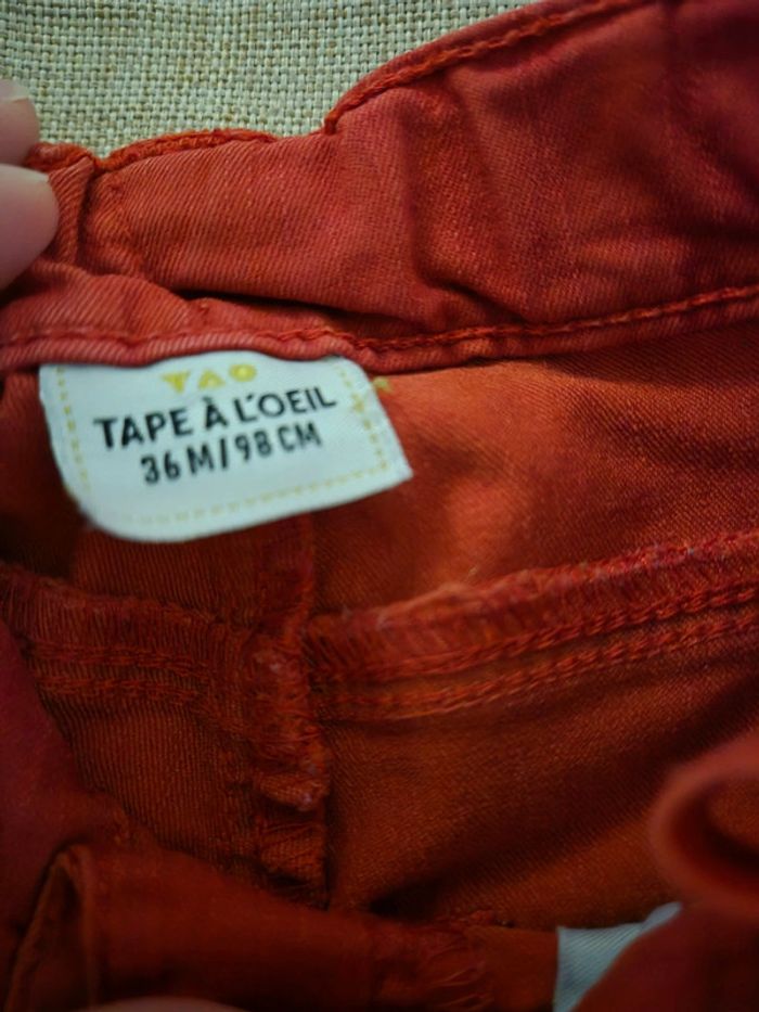 Jean rouge Tao 3ans/98cm - photo numéro 2
