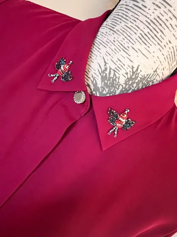 Chemise fluide bordeaux - photo numéro 2