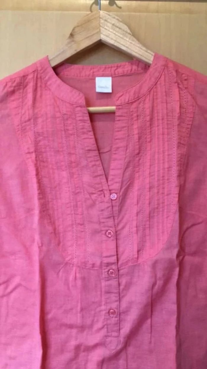 Tunique Camaïeu corail en coton taille 34 - photo numéro 5