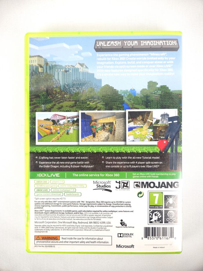 Jeu XBox 360 Minecraft - Version PAL - Pochette Anglaise - photo numéro 3