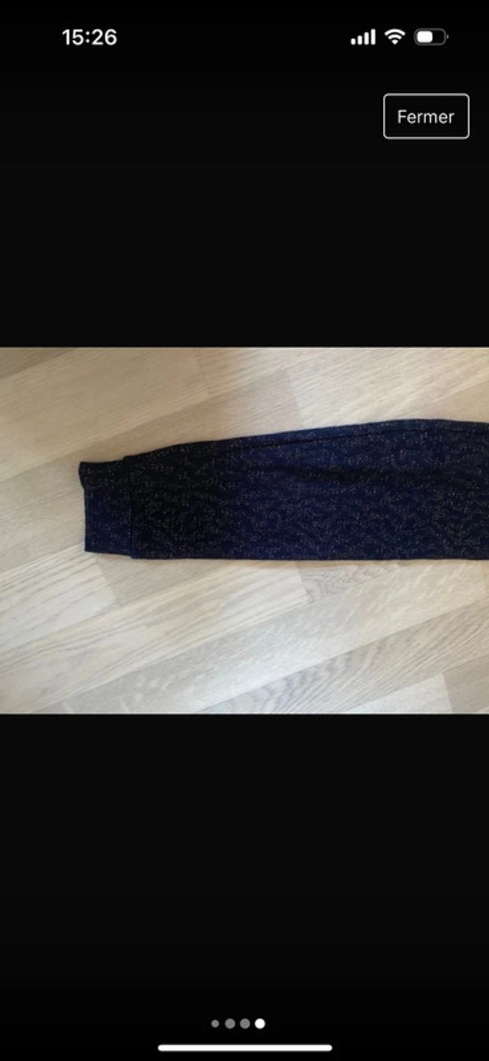 Pull bleu marine motifs argentés - photo numéro 4