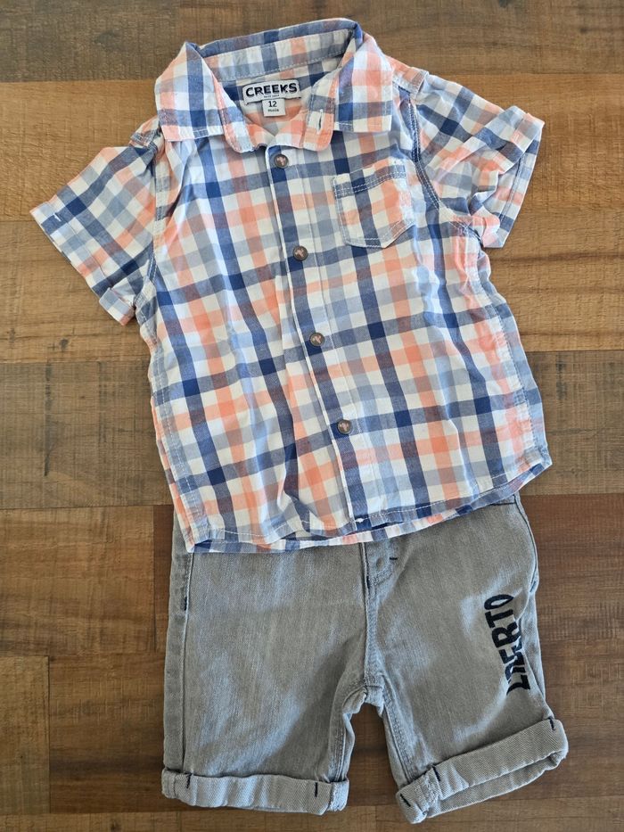 Ensemble chemise a manche courte et pantacourt