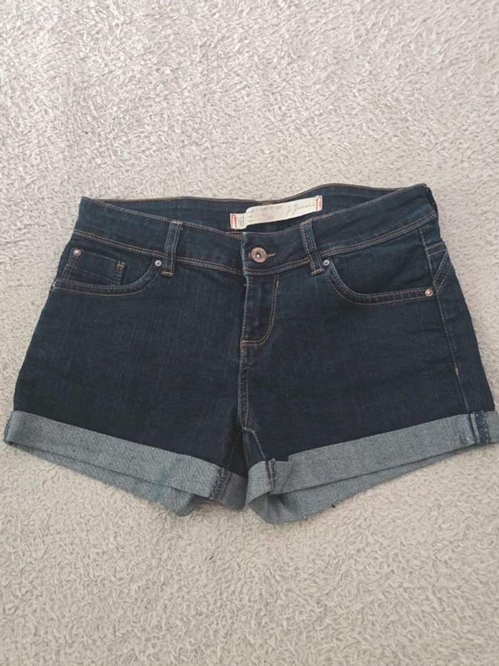 Short mini court en jeans taille basse 🍒Y2K vintage 2000🍒taille 36