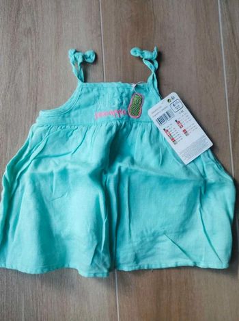 Robe courte avec body turquoise neuf 6 mois