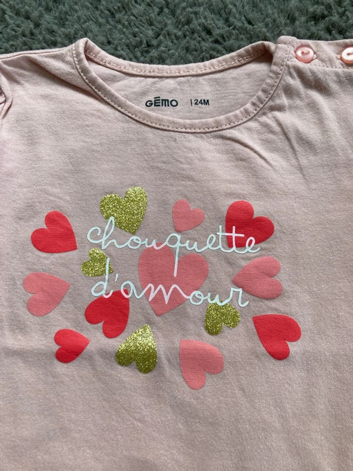 Teeshirt ML rose 24 mois - photo numéro 3