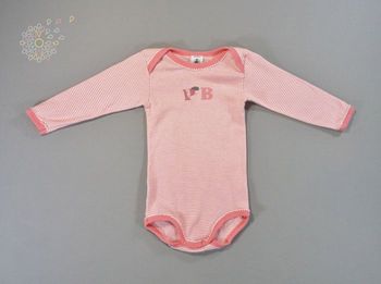 Body manches longues jersey rose blanc rayures Petit Bateau 12 mois 74 cm fille