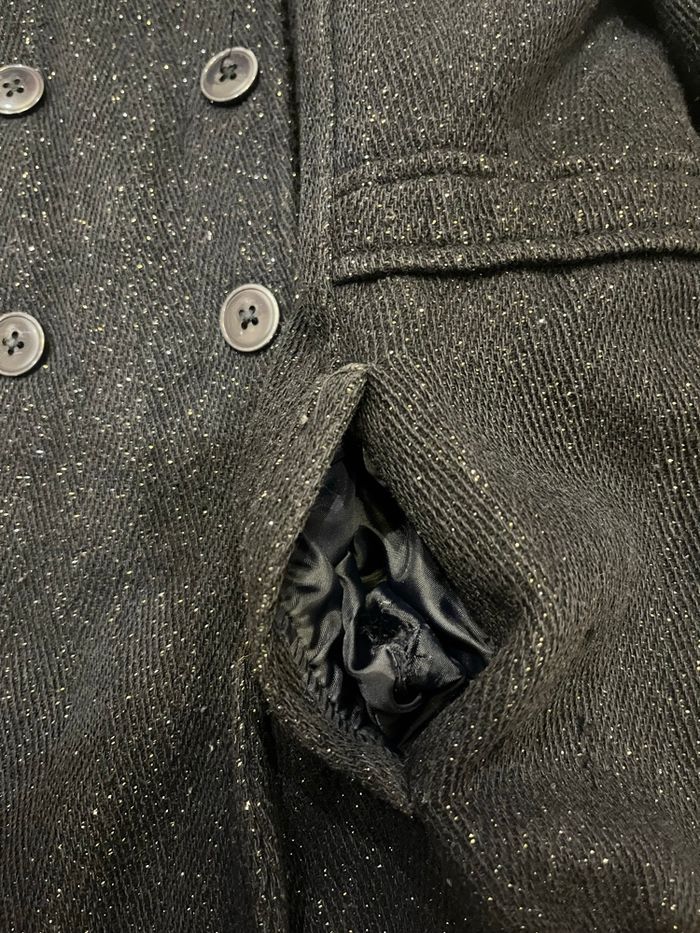 Manteau bleu marine long à paillettes et capuche tape à l’œil taille 12 ans fille - photo numéro 8