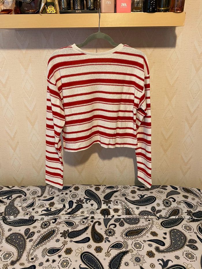 Superbe beau pull brut en maille fine à rayures Zara neuf avec étiquette taille S - photo numéro 6