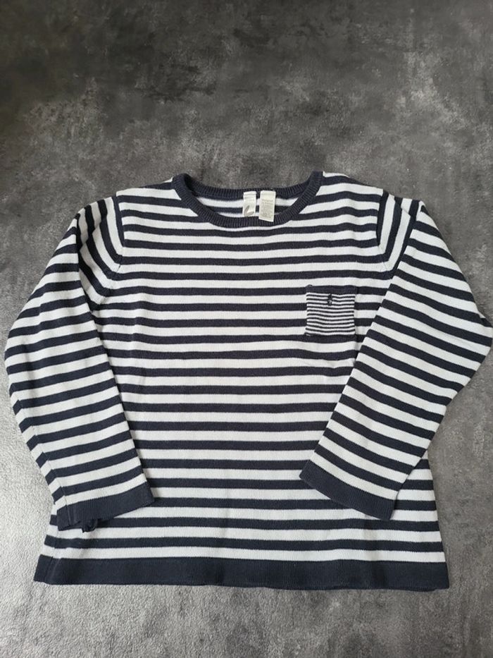 Pull fin marinière fille 5 ans okaidi très bon état