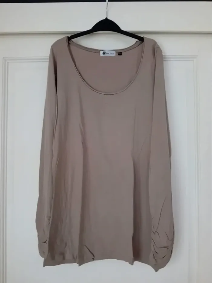 T-shirt tunique blouse taupe Kiabi 38/40