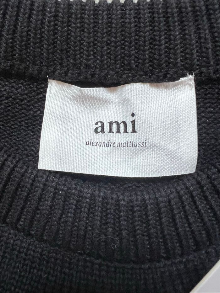 Pull AMI Noir et Rouge Neuf Taille S - photo numéro 4