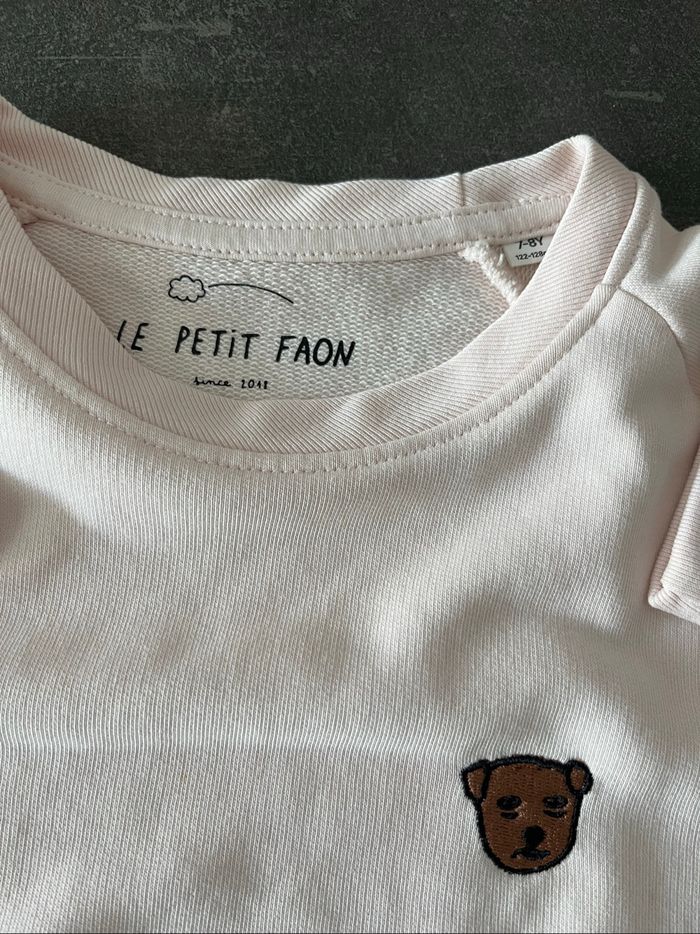 Sweat neuf rose pale 7-8 ans Le Petit Faon - photo numéro 2