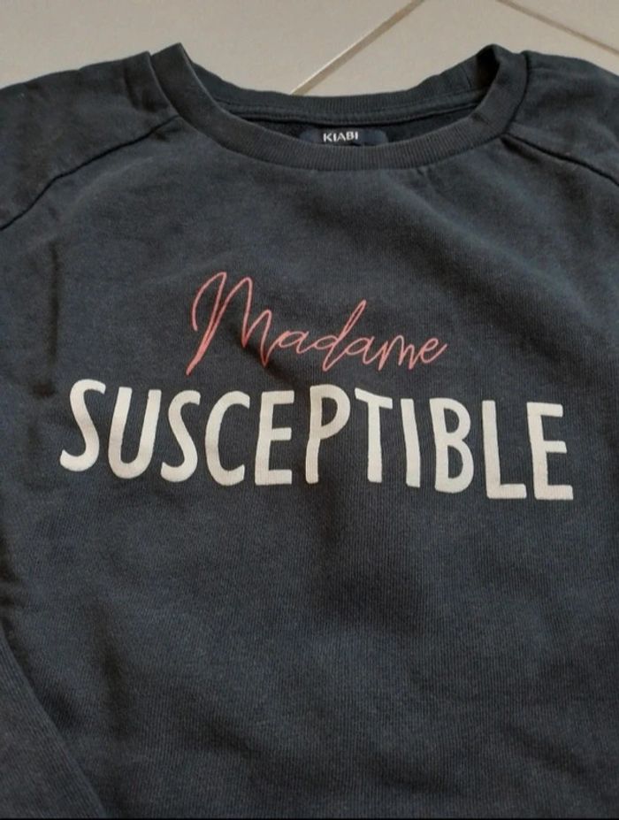 Sweat femme bleu marine Madame Susceptible - photo numéro 9