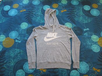 Sweat à capuche homme léger Nike Taille M 38 gris chiné (P156)