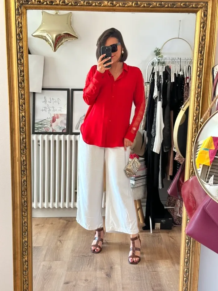 Chemisier The Kooples rouge taille 36 - photo numéro 5