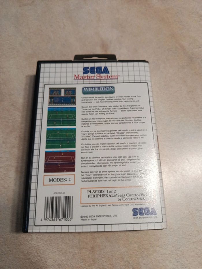 Jeu Wimbledon sega master system - photo numéro 3