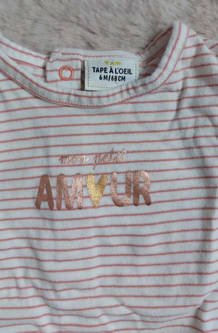 T-shirt "mon perit amour" TAO 6 mois - photo numéro 2