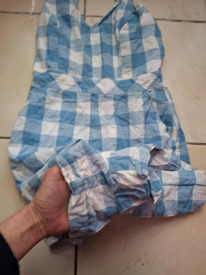 Salopette combinaison décontracté à carreaux - photo numéro 5
