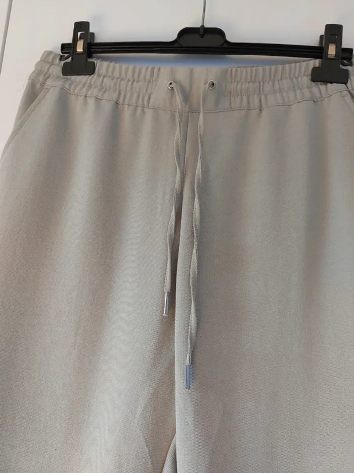 Pantalon léger style jogging vert sauge - photo numéro 3