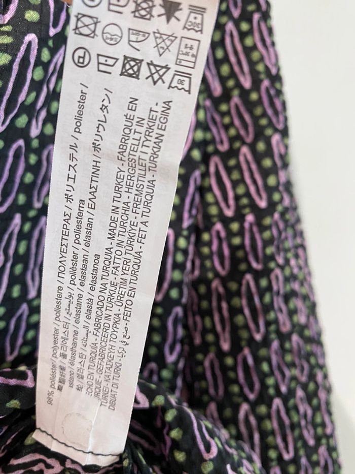Chemise Zara, taille M/38 Rose noir  vert polyester, élasthane - photo numéro 13