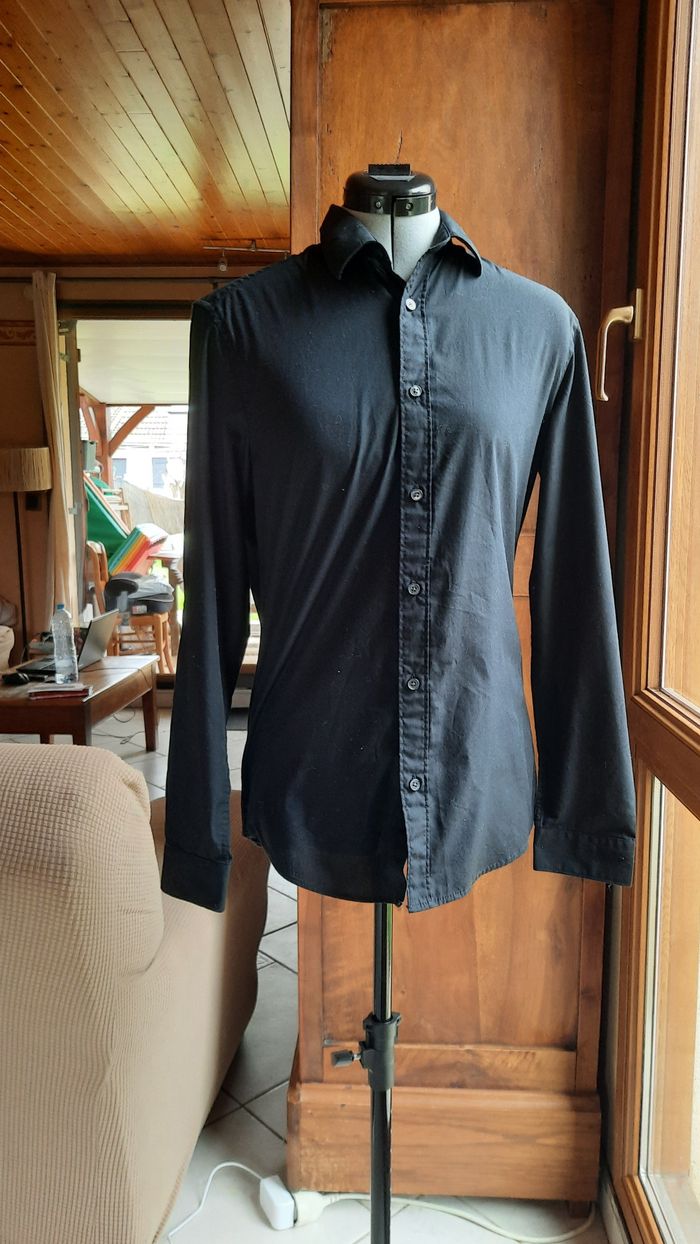 Chemise noire, homme, H&M, taille S