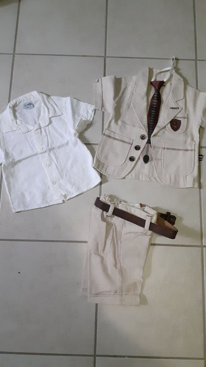 Ensemble bébé garçon beige