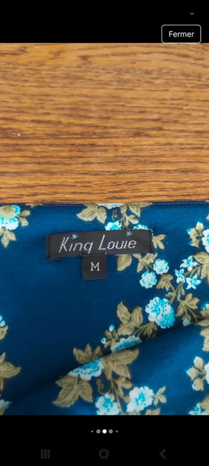 Robe fond bleu fleuries King Louie  taille M - photo numéro 15