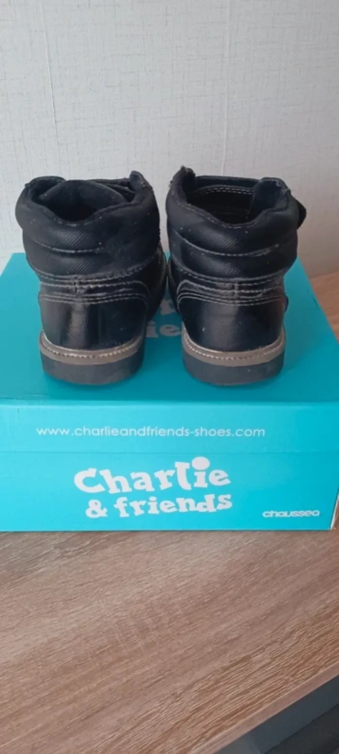 Bottines noires garçon taille 24 - photo numéro 6