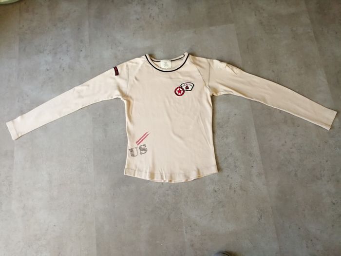 T shirt manches longues beige Taille 14 ans LULU CASTAGNETTE - photo numéro 1