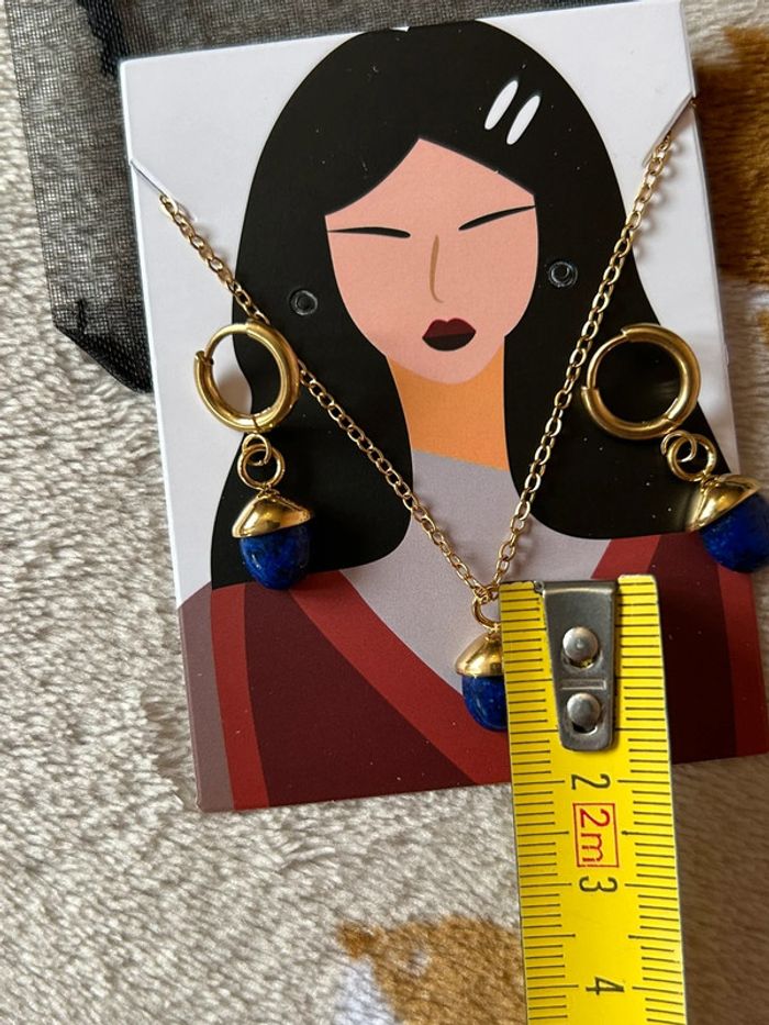 Boucles d’oreilles et collier pomme de pain - photo numéro 4