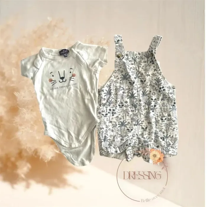 Ensemble garçon 12 mois 74 cm salopette