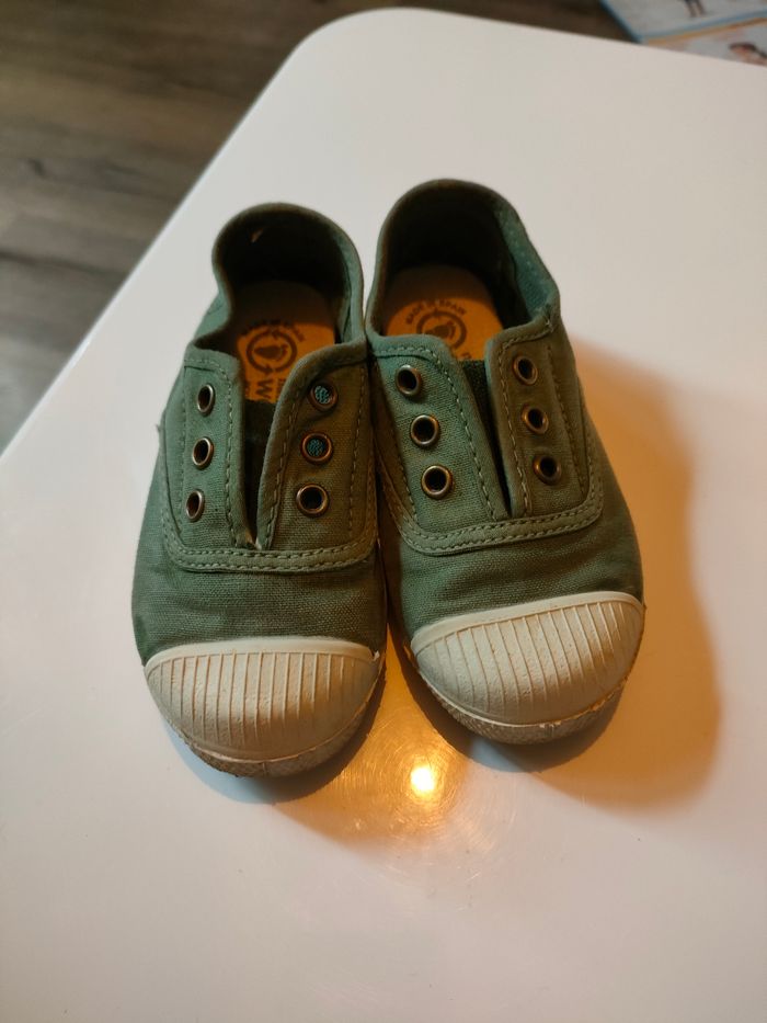 Baskets Natural World taille 24 mixte vert sauge