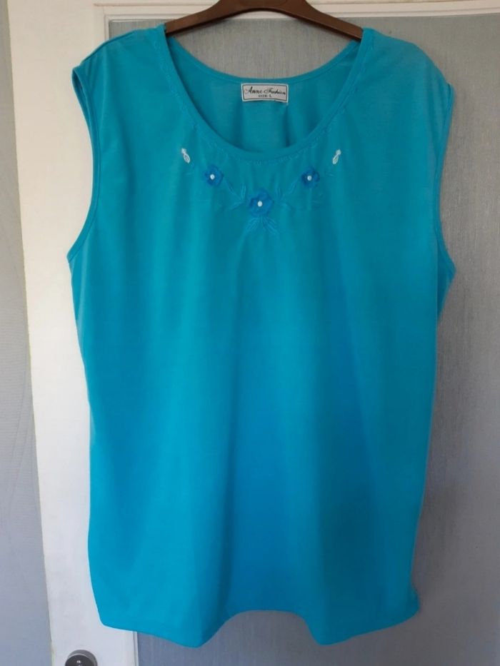 Tee-shirt Anne Fashion turquoise Taille L