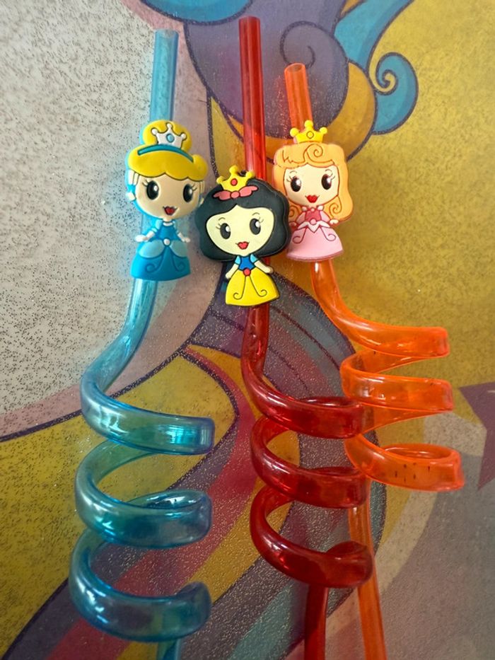 Lot 3 pailles tourbillon princesses - photo numéro 2