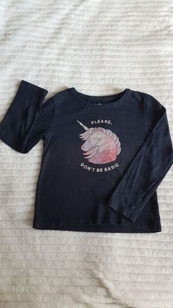 t shirt ml bleu marine kiabi 5 ans