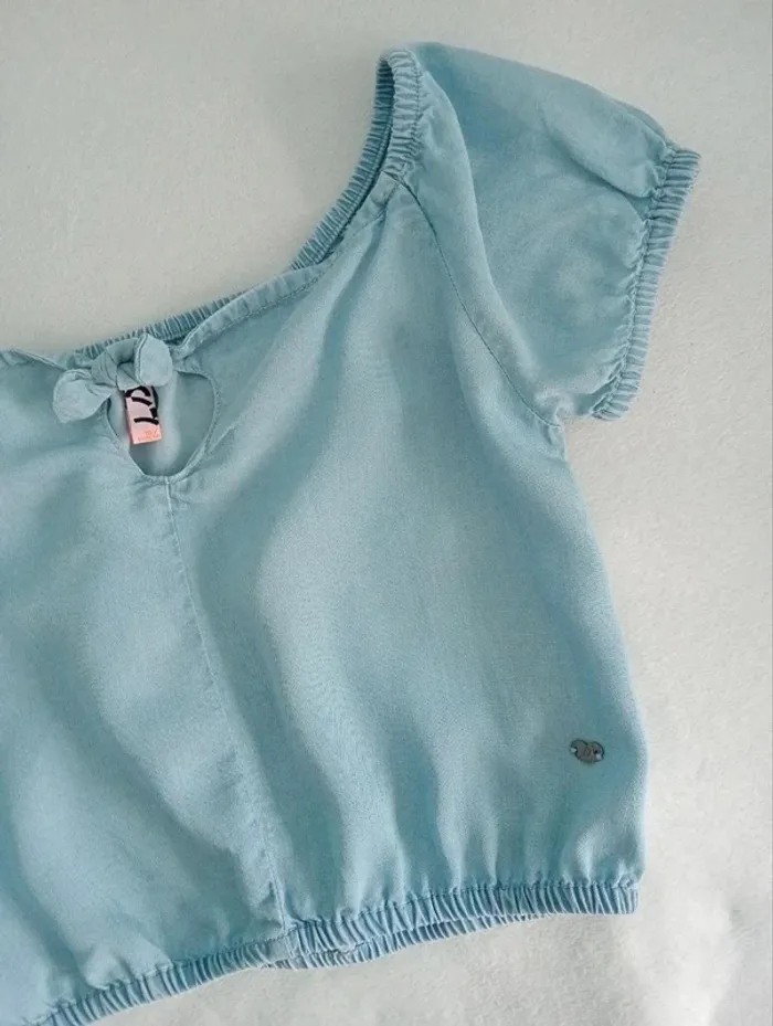 Top corto azul denim Losan - photo numéro 3