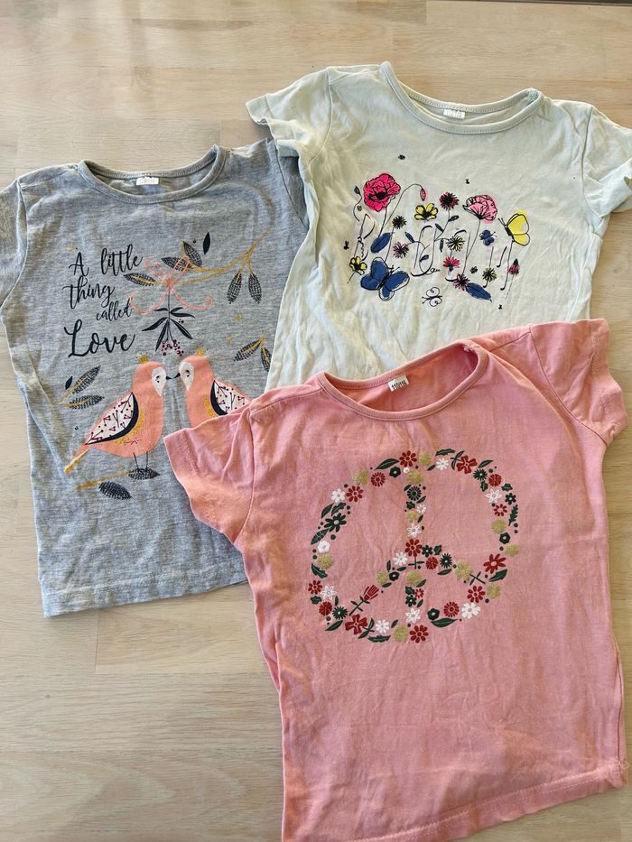 Lot de 3 t-shirts manches courtes fille 5 ans