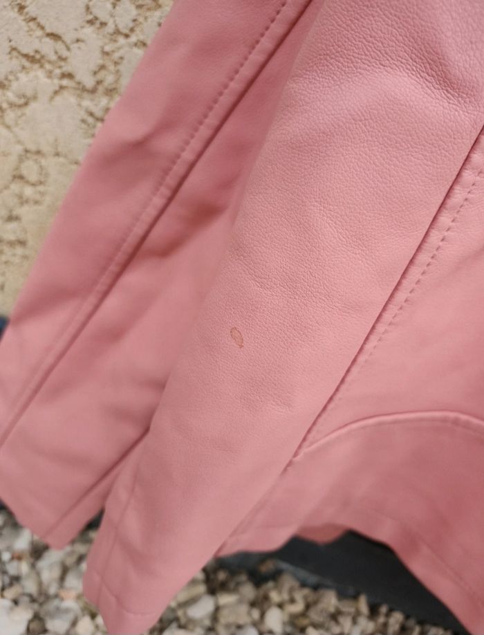 Veste en simili cuir rose kiabi 10ans - photo numéro 4