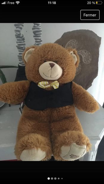 Petit ours noeud papillon environ 30 cm