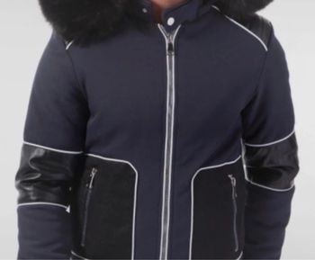 Doudoune bleu marine et noir taille L 