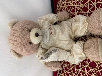 Doudou et compagnie ours beige laine coussin Folie d'ours