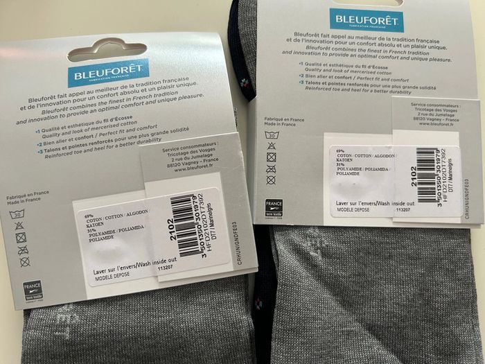 2 Lots de 2 chaussettes Bleuforet NEUF 39-42 - photo numéro 3